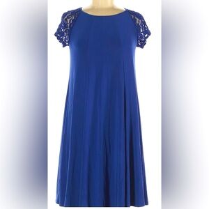 Julian Taylor Blue Flutter Sleeve Midi Dress NWOT